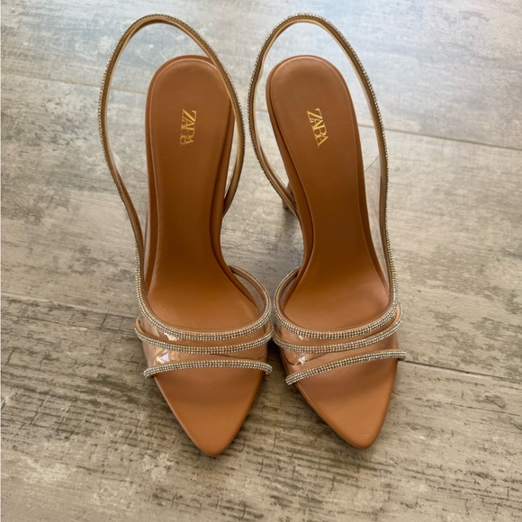 ZARA - (NWOT) WOMEN’S RHINESTONE HEEL - SIZE 7 - Picture 6 of 12